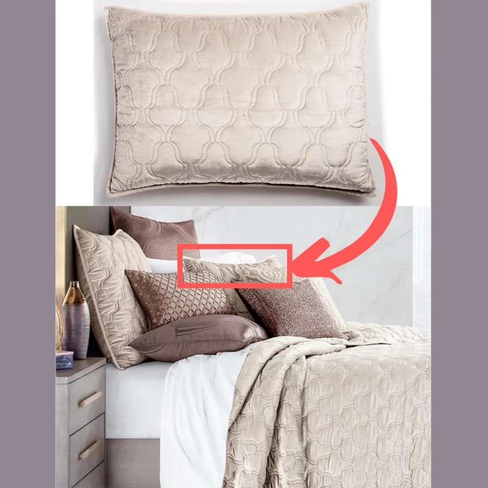 NIB [ 1 King ] Quilted Velvet‎ Sham for Hotel Collection Contour